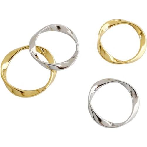 ZEMIOR Korean Style Rings For Women S925 Sterling Silver Mobius Twist Adjustable Ring Minimalism Personality Gifts Fine Jewelry