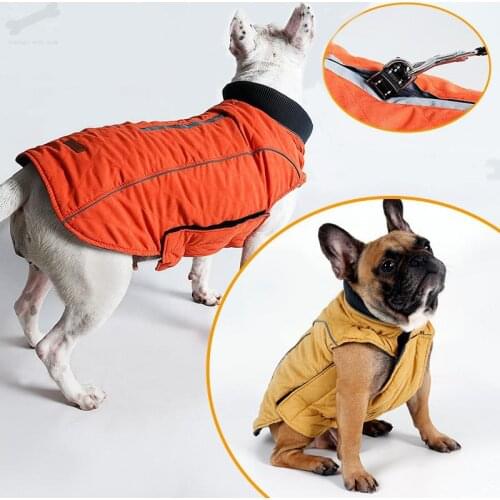 Winter Pet Dog Clothes French Bulldog Pet Warm Jacket Coat Waterproof Dog Clothing Outfit Vest For Small Medium Large Dogs Padde