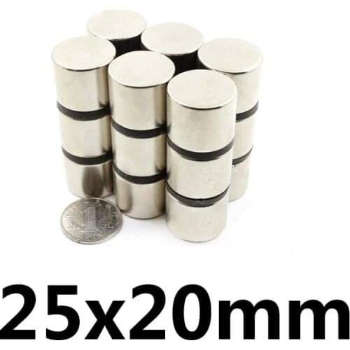 1/2/3/5/10Pcs 25x20 mm Thick Powerful Strong Magnetic Magnets 25mmx20mm Permanent Neodymium Magnet 25x20mm Round Magnet 25*20 mm