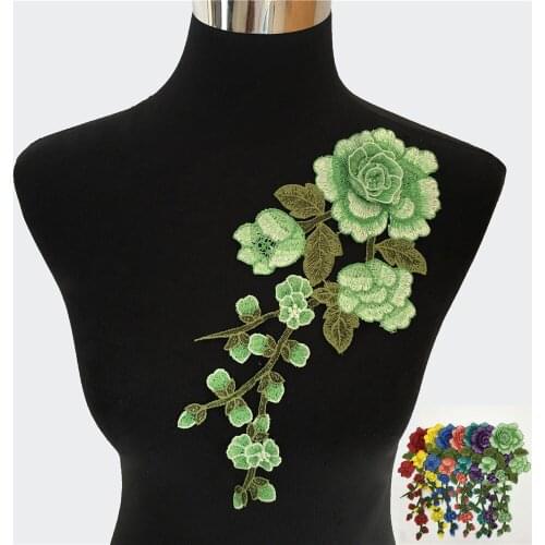 3D Flower Embroidery Sewing Applique Flower Patch Wedding Fabric For DIY Costume Dress Decor Patch Sewing Applique Crafts