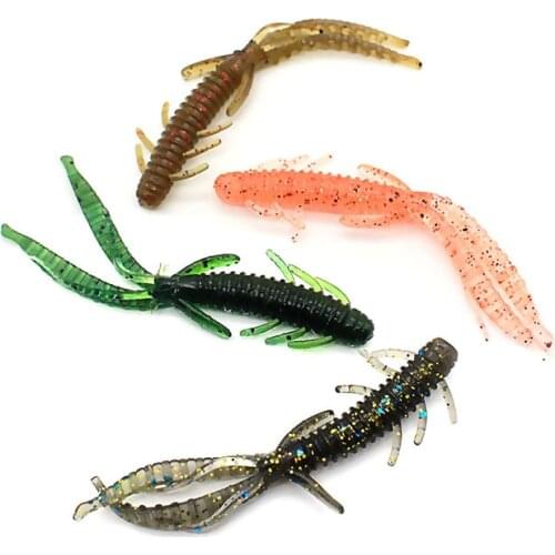 15pc/lot Soft Joint Shrimp Bait 7.2cm/1.8g Fishing Soft Lures 7 Colors Soft Silicone Baits Shrimp Bass Peche Gear Fishing Tackle