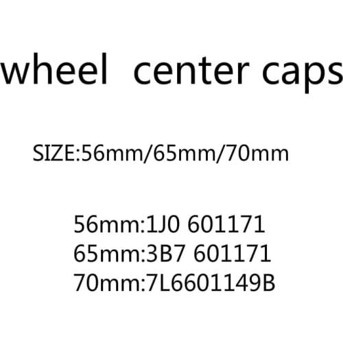 20pcs/lot 56mm 65mm 70mm Wheel Center Cap Hub Caps Emblem Badge Covers Car Accessories Styling 3B7601171 and 1J0601171