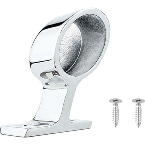 316 Stainless Steel Marine Boat Yacht Hand Rail Fitting Square Base Right End Stanchion Fit for 25mm Diameter Rails or Tubes