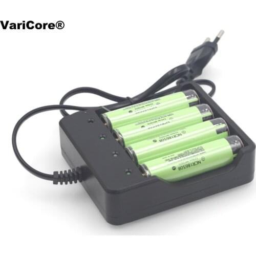 4pcs Protection New Original 18650 battery 3.7 V NCR18650B 3400 MAH Li-ion Rechargeable batteries with PCB+ 1 X battery Charger