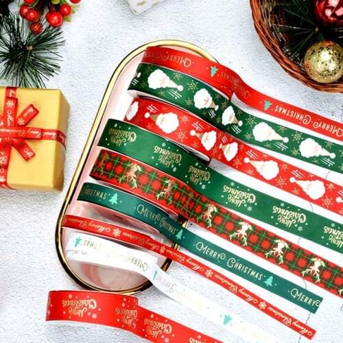 5 Yards 10-25mm Christmas Gilding Ribbons Wedding Festival Party Decoration For DIY Bow Card Gifts Cake Wrapping Handmade Sewing