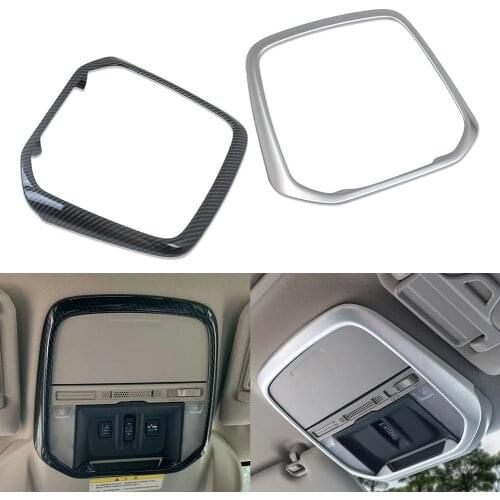 ABS Car Front Reading Light Frame Trim Cover decor For Subaru Forester 2019 2020 Carbon Fiber Styling/Matte Silver