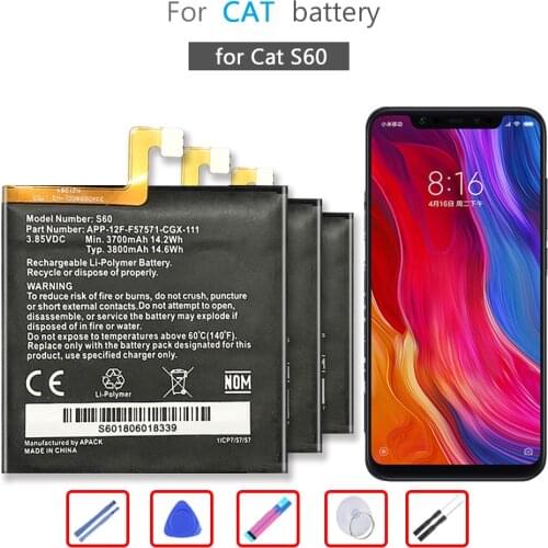 Battery 3800mAh For Cat S60 Mobile Phone Li-ion Bateria