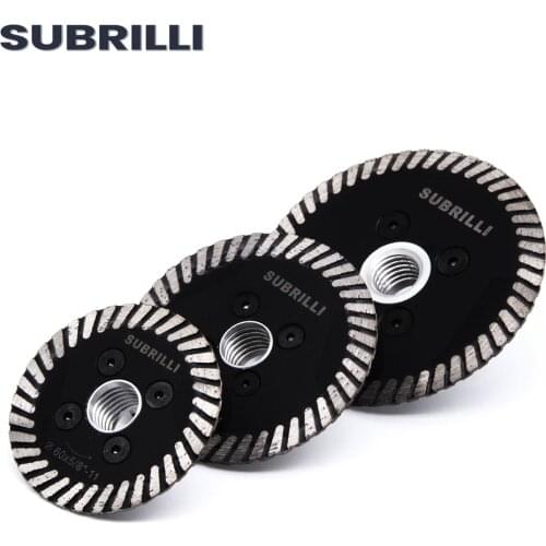 SUBRILLI 60/75/90mm Diamond Turbo Cutting Blade With Removable Flange M14 5/8-11 Carving Disc Saw Blade For Stone Granite