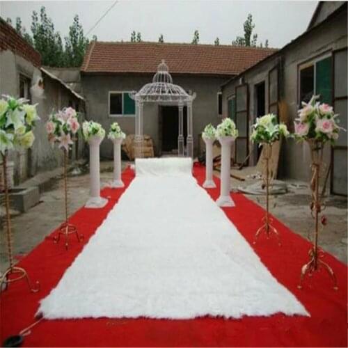 White Plush Carpet 2m Wide X 10 m/ Aisle Runner Indoor floor Holiday (on site) Party Decorations Supplies Free Shipping