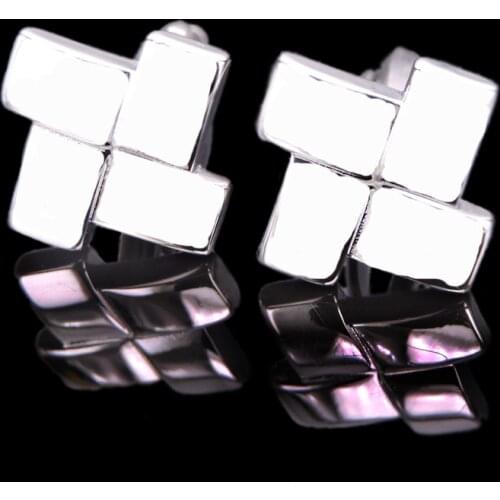 Four silvery square combination Cufflinks fashion mens French shirt cuff buttons womens jewelry