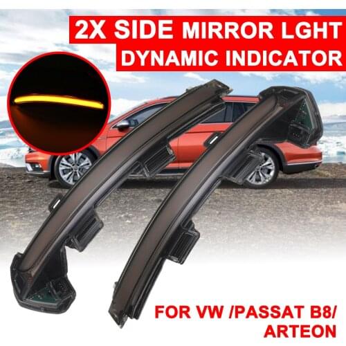 For VW for Volkswagen Passat B8 2015-2018 1 Pair Led Car Daytime Fog Day Running Light Rearview Mirror Dynamic Strobe Turn Strip