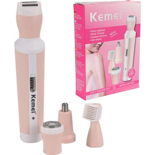 4in1 female facial grooming electirc epilator 220v-240v bikini trimmer face hair trimmer nose ear eyebrow chin depilatory kit