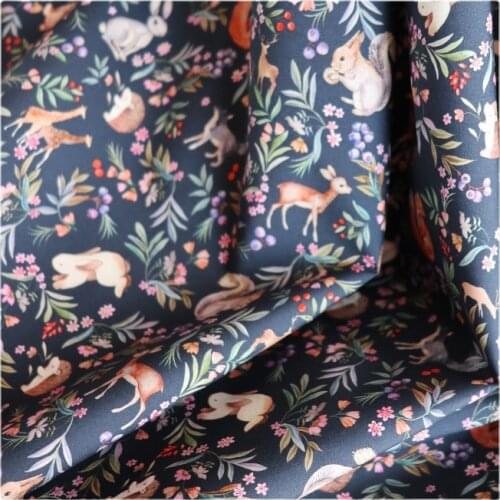 Width 57" High-Density Fashion Floral Printed Cotton Fabric By The Half Yard For Dress Shirt Childrens Wear Material