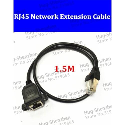 LAN Adapter Panel Mount Extension Cable 1.5m RJ45 Male To Female Cable Ethernet EL6057 with ear