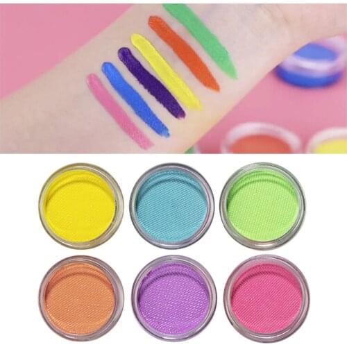 6 Colors Eyes Body Paint Professional Cosmetics Water-based Body Painting Pigment Stage Face Color Makeup Party Tool