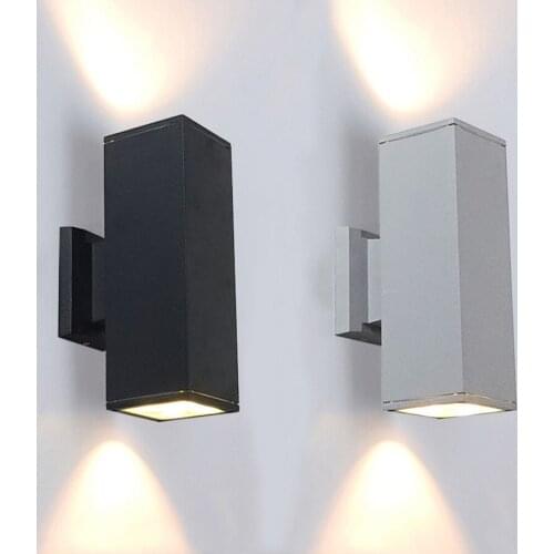 BEIAIDI 12W 18W 24W Square Outdoor LED Porch Wall Lamp Up Down Waterproof LED Wall Light Villa Garden Balcony Gateway Wall Lamps