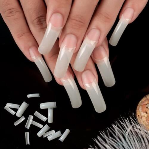 100/500pcs Half Cover French False Nails Press on Nails Tips 10 Sizes Artificial Acrylic UV Gel Extension Fake Nail Art Manicure