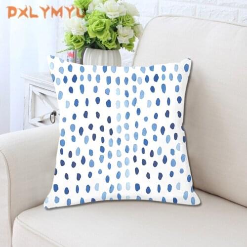 Stripes Dots Cushion Cover Pillow Decorative Blue Geometric Cushion Cover Decorative Pillowcase For Sofa Pillowcover