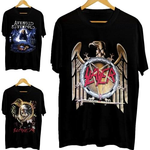 2020 New Slayer T Shirt Men/Women Summer Cotton Short Sleeve Tshirt Black Tops Graphics T-Shirts Rock Style Asian Size Tee S-3XL