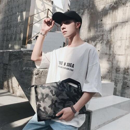 New 2021 Mens clutch handbag Camouflage Bag waterproof PU Leather Daily Envelope crossbody shoulder Bag Free Shipping