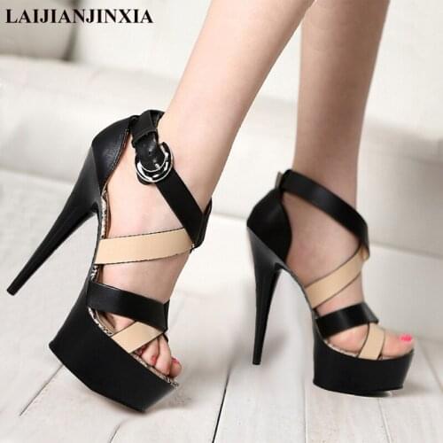 New 15 CM High-Heeled Sandals Nightclub Dance Shoes Pole Dancing Shoes Model High Heels Womens Shoes Q-060
