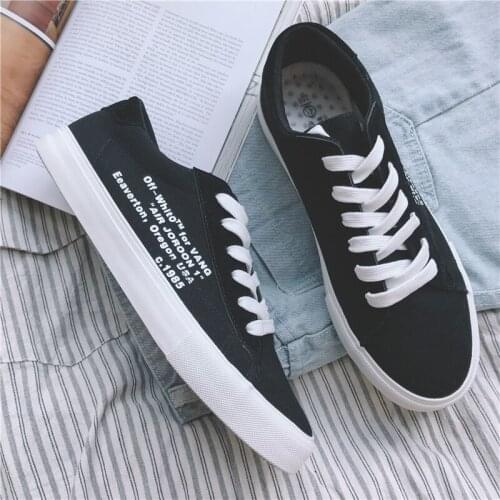 XEK 2018 New Fashion Men Canvas Shoes Casual Lace-Up Spring Black Red Designers Retro Shoes Male Flats White Shoes Man JH201