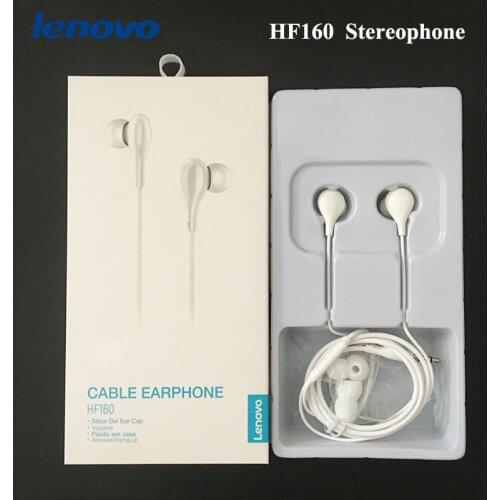 Original Lenovo HF160 3.5mm Jack Stereo Wired Headset Universal Smartphone With Microphone MP3 Computer In-ear Earphone & Logo