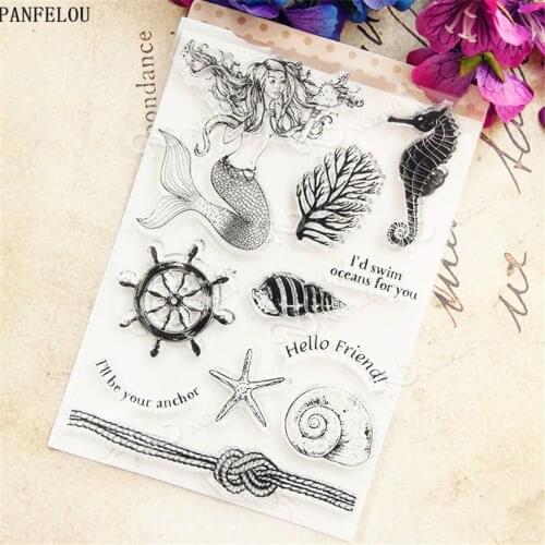 PANFELOU Starfish hippocampal Transparent Silicone Rubber Clear Stamps cartoon for Scrapbooking/DIY Easter wedding album