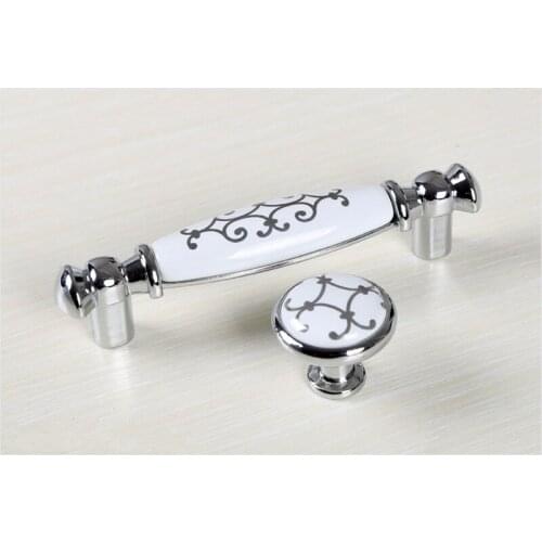 Pastoral ceramics antique hardware handle Modern simple wardrobe pulls European cabinet drawer knobs closet kitchen handles 96mm