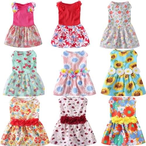 Cut Pet Dress For Dogs Cats Cozy Summer Puppy Skirt Flower Pet Dress Sundress Princess Party Small Dog Skirt Outfit Dog Clothes