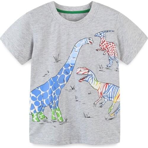 Jumping Meters Boys Football Print Summer T shirts Hot Selling Boys Tees Short Sleeve Kids Tops Cotton Clothing