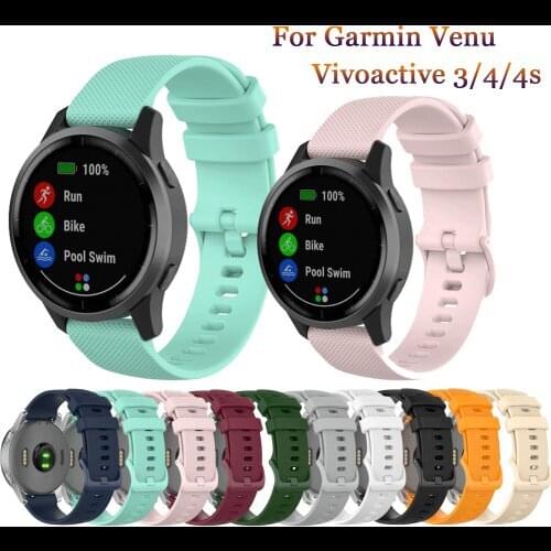 18mm 20mm 22mm Watch Strap For Garmin Venu Vivoactive 3 Silicone Wristband Strap For Garmin Vivoactive4S 4 Forerunner 245 Correa
