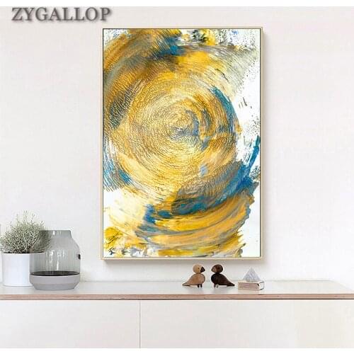 Nordic Wall Art Pictures Yellow Abstract Oil Painting On Canvas Abstract Art Posters and Prints Canvas Pictures for Home Design