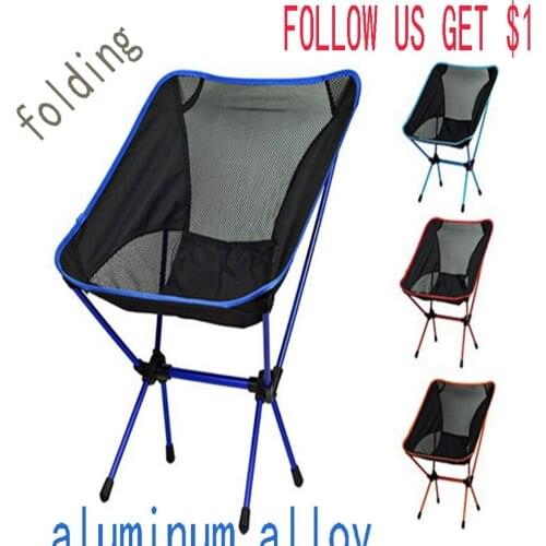 1PCS Outdoor folding portable travel ultra light aluminum alloy fishing stool leisure chair