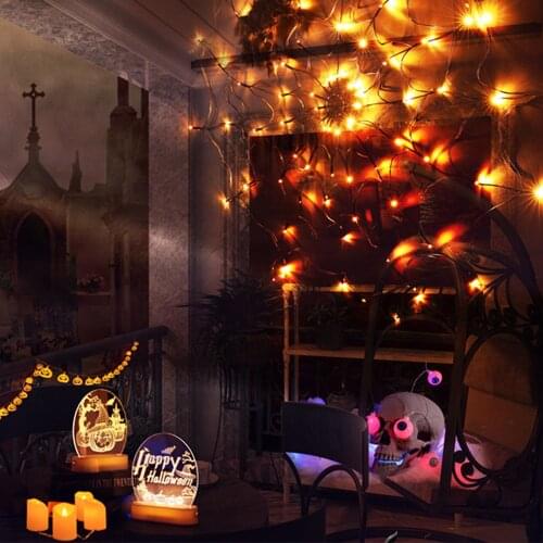 Halloween Spider Web Light 70 Led Fairy String Lights Home Decoration Garden Indoor And Outdoor Scary Halloween Theme Decoration