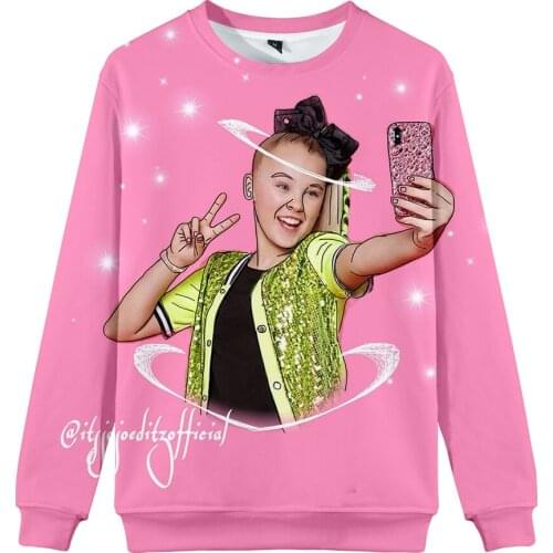 Jojo Siwa Women Couple Hoodies Long Sleeve Sweatshirt 100% Cotton Tracksuit Sports Sweatshirt Winter Casual 3D Funny Printing