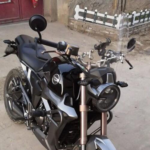 Motorcycle Refitting Front Windshield Thickening High Transparent Round Lamp Universal for Kiden Kd150-g1 and 150-g2