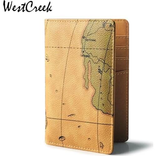 WESTCREEK Brand Creative PU Leather Travel Passport Ticket Holder Passport Cover Card Holder Clip