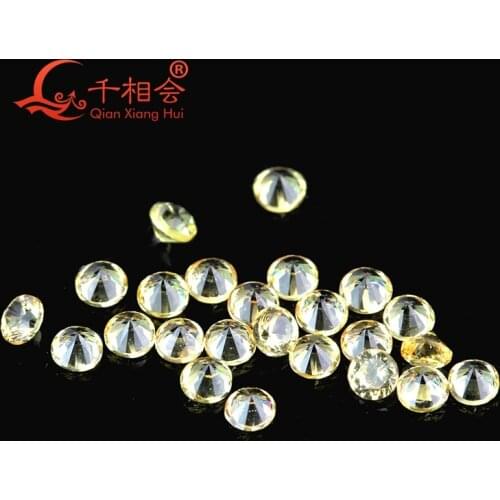 0.5ct per bag Machine cut round shape dia mond cut beautiful Natural yellow sapphire gem stone