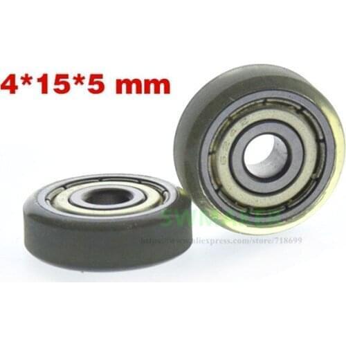 1pcs 4*15*5mm flat micro pulley for sorter/banknote counter/medical equipment, 624ZZ bearing wheel/guide wheel/rolling wheel