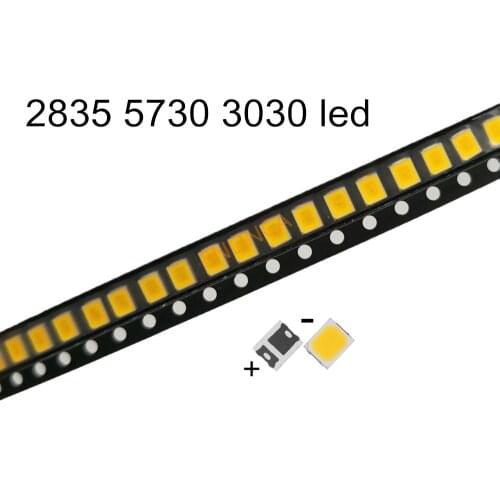 100Pieces High Brightness SMD LED 2835 1W 135LM White 3V 6V 9V 18V 36V 150MA 100MA 30MA 60MA 350mA bright light