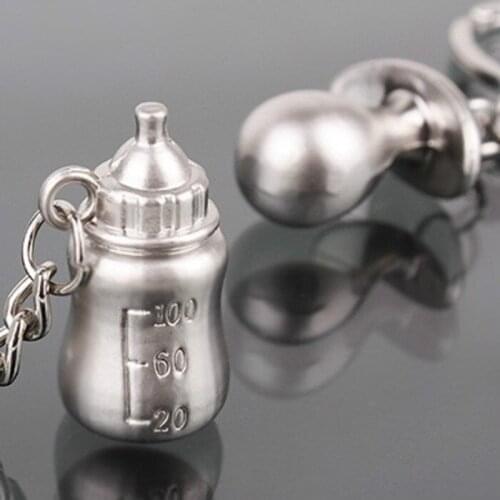 20Pairs Babys Bottle And Nipple Keychain Wedding Favors And Gifts Baby Shower Souvenirs Wedding Decoration Supplies