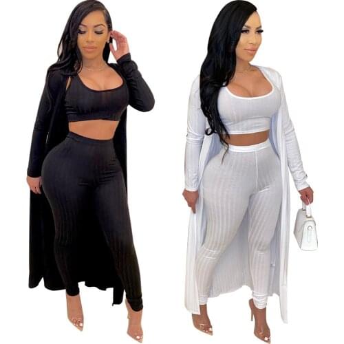 2020 in stock Vest Wrapped Chest Coat Windbreaker Three Piece Set Women Clothing