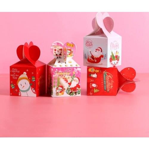 30pcs/lot New Christmas Gift Candy Box Vase Shape Paper Handmade Folding Box Baking Biscuits Christmas Candy Box