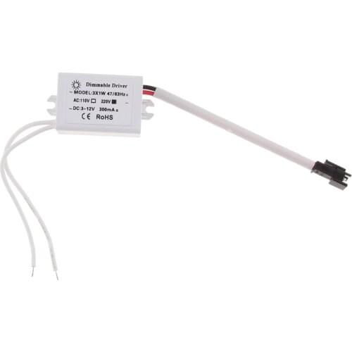 3x1W Dimmable Driver, Electric LED Driver - 220V AC 3-12V DC Transformer for LED Lights