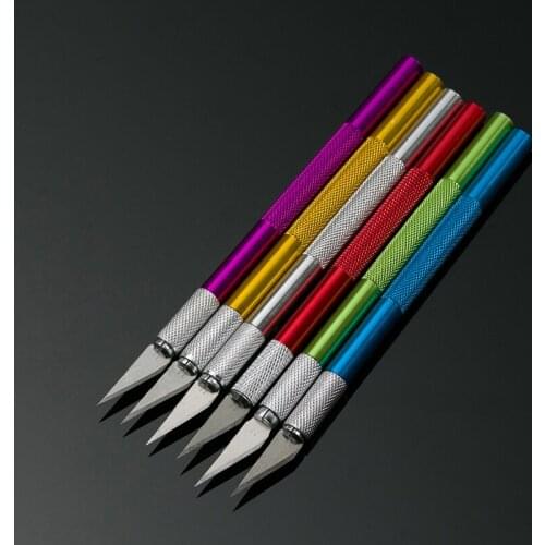 4Colors Non-Slip Metal Scalpel Knife Tools Kit Cutter Engraving Craft knives+3pcs Blades Mobile Phone PCB DIY Repair Hand Tools