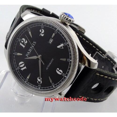 42mm Parnis black dial Sapphire Glass 21 jewels miyota Automatic mens Watch P416