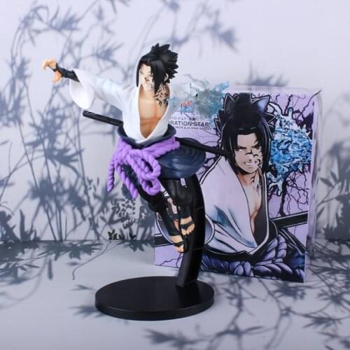 23cm Naruto Anime Figurine Chidori Uchiha Sasuke Figure Battle ver. Decoration PVC Collect Models Toys Doll Gifts For Kids