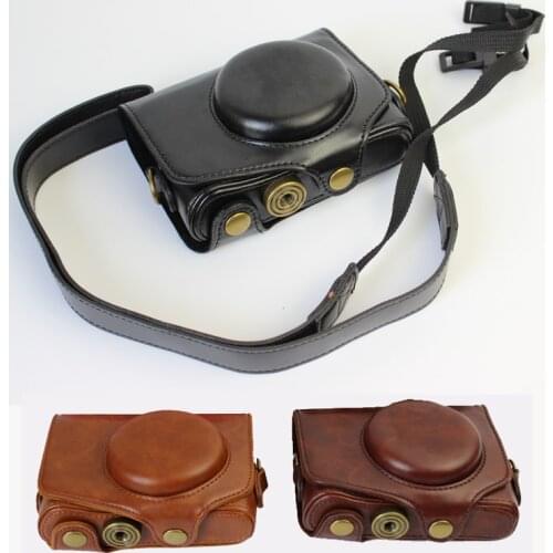 Portable PU Leather case Camera Bag Cover for Canon SX740 SX740HS SX720HS SX720 SX730HS SX730 pouch With Shoulder Strap