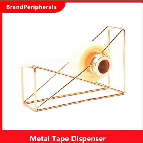 Metal Tape Dispenser Rose Gold Desktop Adhesive Tape Cutter Office Supplies Desk Decoration for Business Commercial Shop